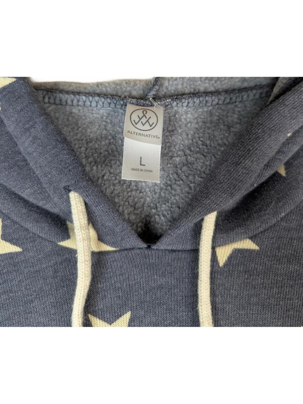 Alternative Ladies' Star Print Hooded Pullover Hoodie Size Large - Picture 3 of 3